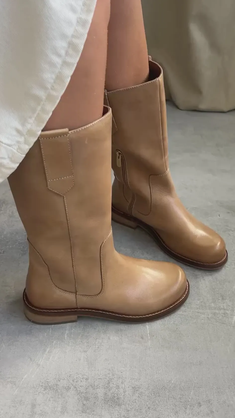 all_day__tan_4.webp Copenhagen Shoes Lange Støvler*ALL DAY - TAN Allday stoevler tan
