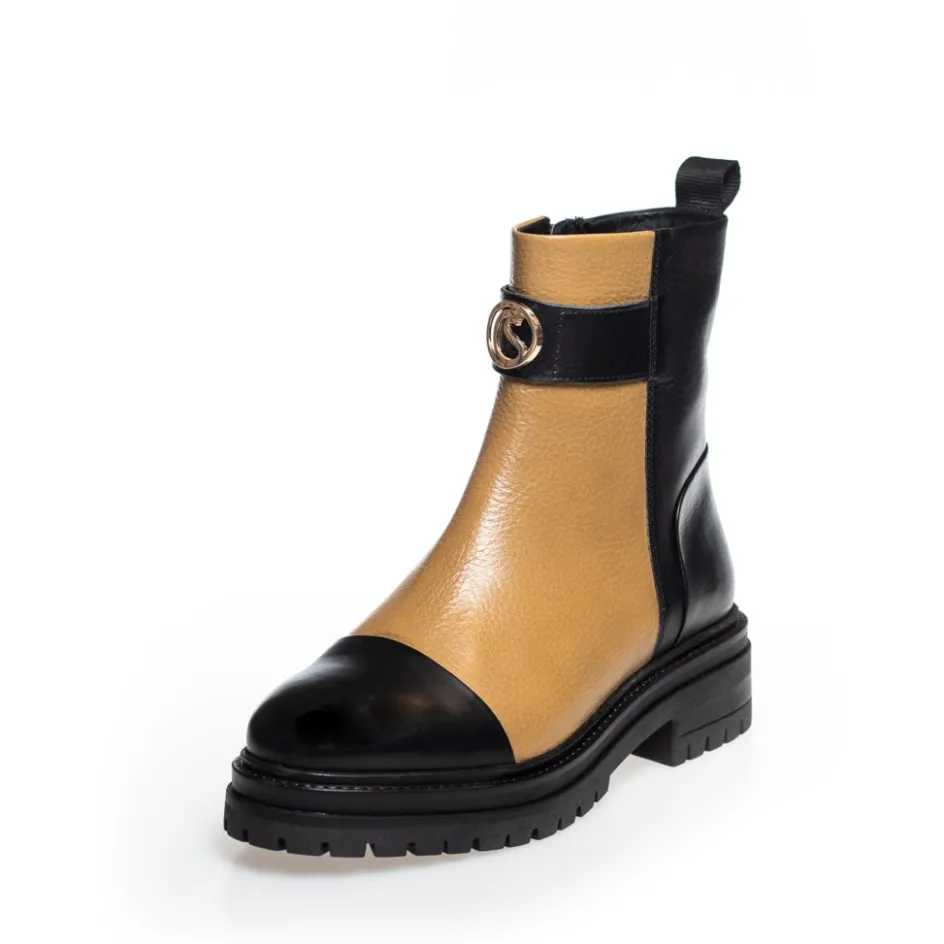 all_good_vibes_only__blackcamel_6.webp Copenhagen Shoes Ankelstøvler*ALL GOOD VIBES ONLY - BLACK/CAMEL Allgood vibes only boot black camel