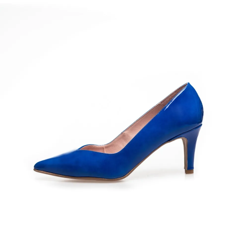 Copenhagen Shoes Stiletter*ALONE - PATENT - ELECTRIC BLUE Alonepatent heels electric blue