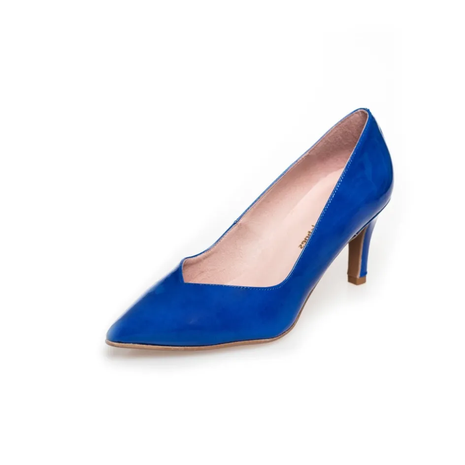 Copenhagen Shoes Stiletter*ALONE - PATENT - ELECTRIC BLUE Alonepatent heels electric blue