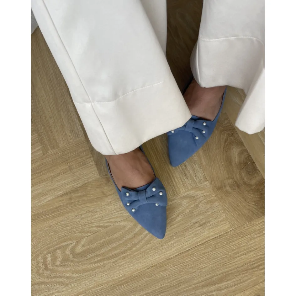be_good_pearls__denim_4.webp Copenhagen Shoes Ballerinasko*BE GOOD PEARLS - DENIM Begood pearls loafer denim
