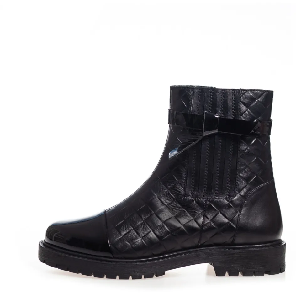 Copenhagen Shoes Ankelstøvler*BE MY GUEST - BLACK PATENT Bemy guest boot black patent