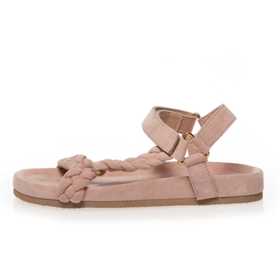 Copenhagen Shoes Flade Sandaler*BEACH SUEDE - Papaya