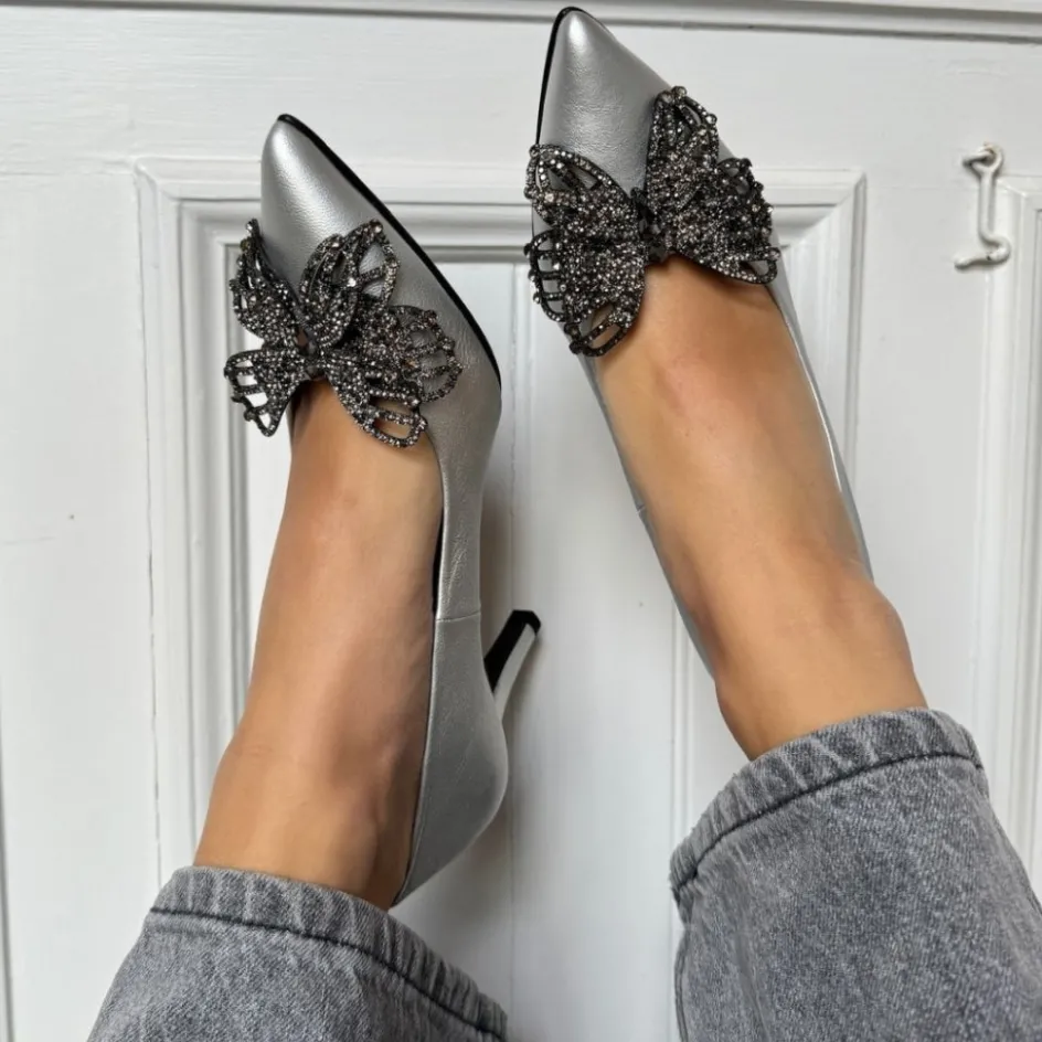 butterfly__silver__silver_argento_8.webp Copenhagen Shoes Stiletter*BUTTERFLY - SILVER - SILVER (ARGENTO) Butterflysilver heels silver argento