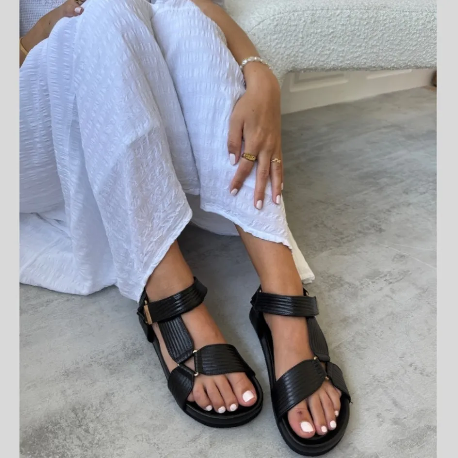 carrie_leather__black_2.webp Copenhagen Shoes Flade Sandaler*CARRIE LEATHER - BLACK Carrieleather sandal black