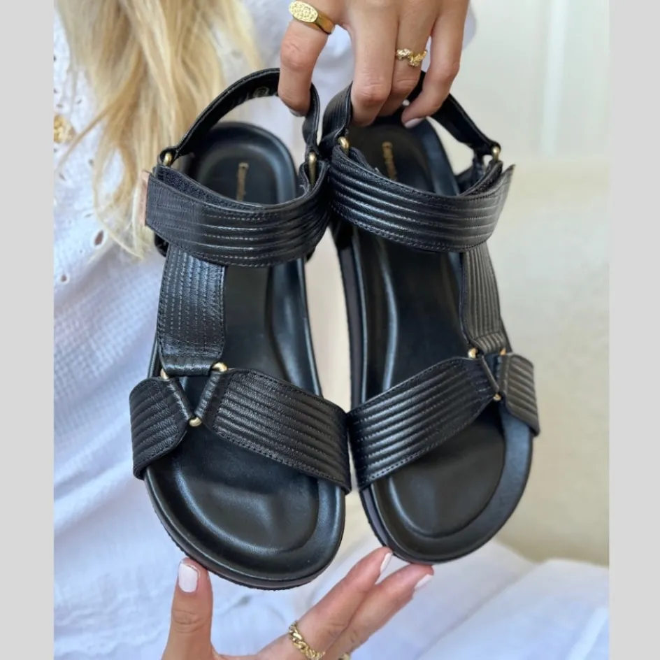 carrie_leather__black_3.webp Copenhagen Shoes Flade Sandaler*CARRIE LEATHER - BLACK Carrieleather sandal black