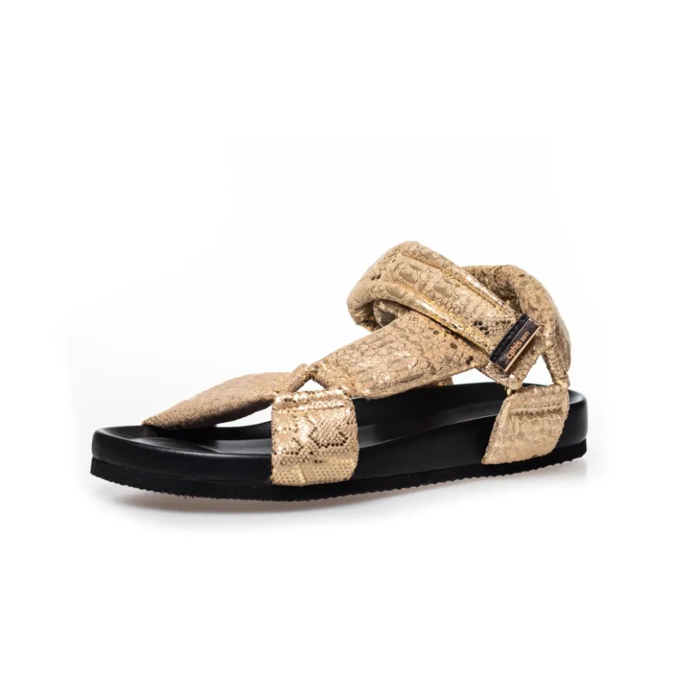 carrie_moon__gold_snake_7.webp Copenhagen Shoes Flade Sandaler*CARRIE MOON - Gold Snake Carriemoon sandal gold snake