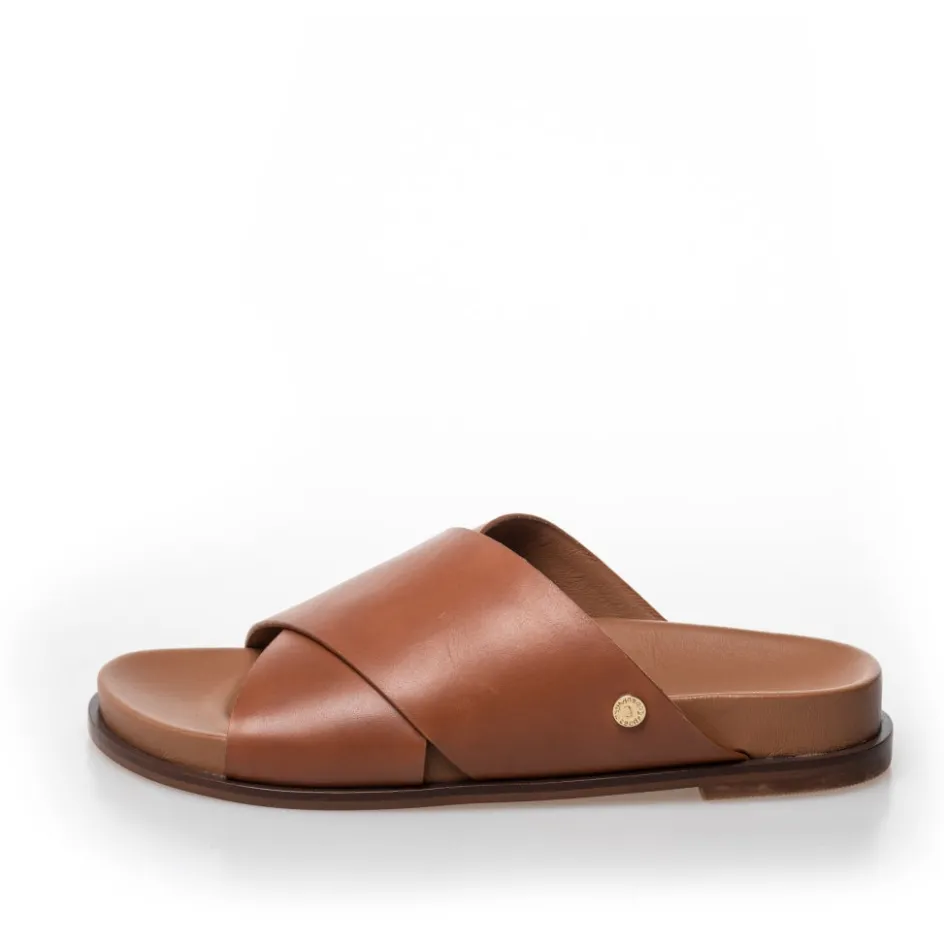 Copenhagen Shoes Flade Sandaler*CITY LIFE PLAIN - Cognac