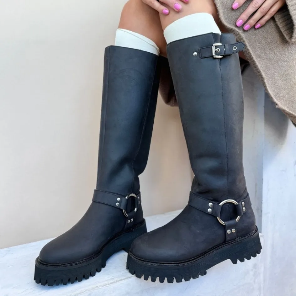 Copenhagen Shoes Lange Støvler*COME ROCK ME - Black