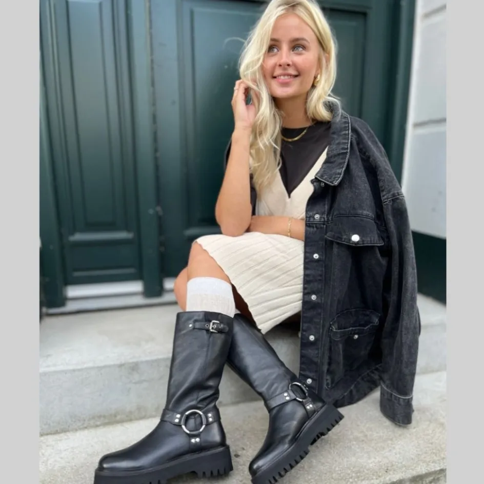 come_rock_me_leather__black_2.webp Copenhagen Shoes Lange Støvler*COME ROCK ME LEATHER - Black