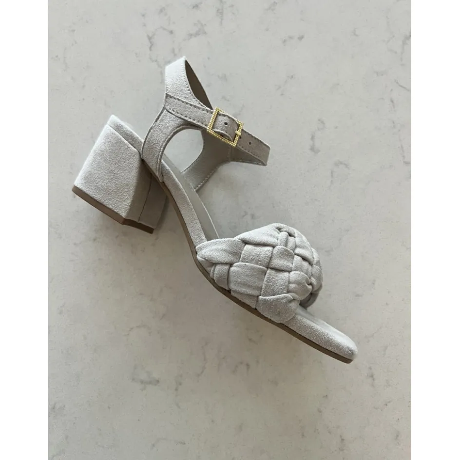 Copenhagen Shoes Sandaler Med Hæl | Stiletter*FEEL IT - SUEDE - BEIGE (CORDA) Feelit suede heels beige corda