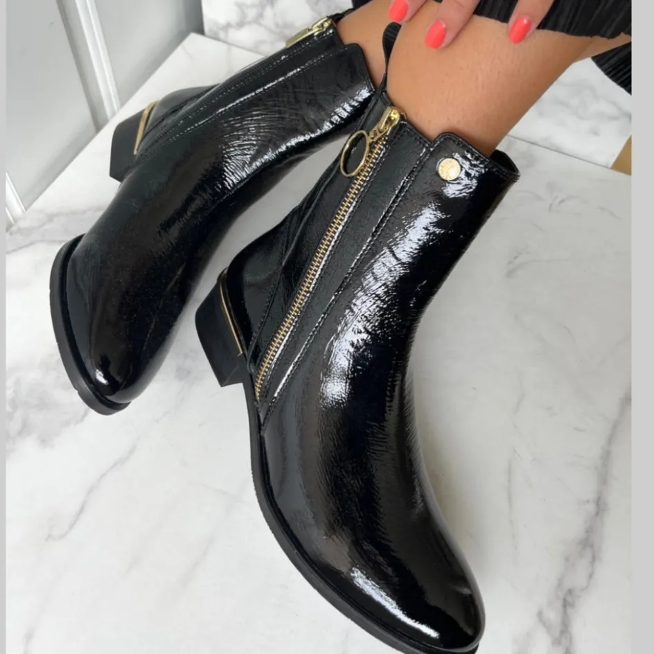 Copenhagen Shoes Ankelstøvler*FEVER 22 PATENT - Black Patent Fever22 patent boot black patent