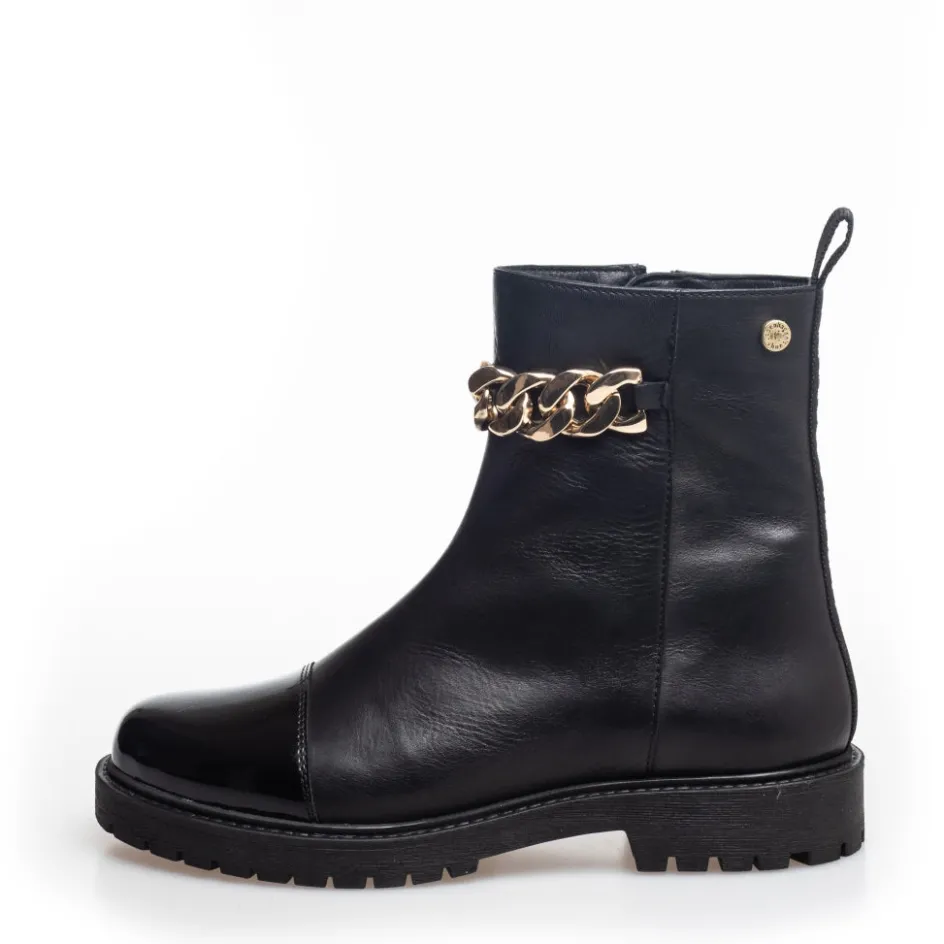 flower_eyes__blackgoldpatent_4.webp Copenhagen Shoes Ankelstøvler*FLOWER EYES - BLACK/GOLD/PATENT Flowereyes boot black gold patent