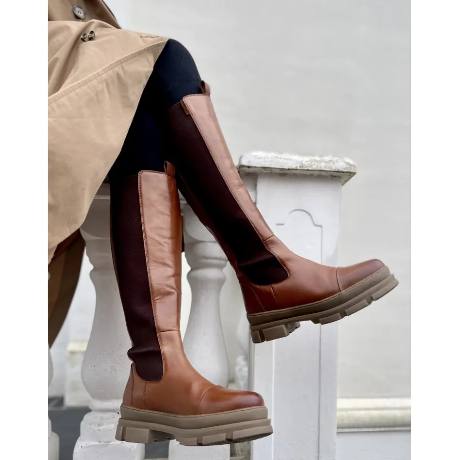 Copenhagen Shoes Lange Støvler*FOLLOW ME 22 - Cognac