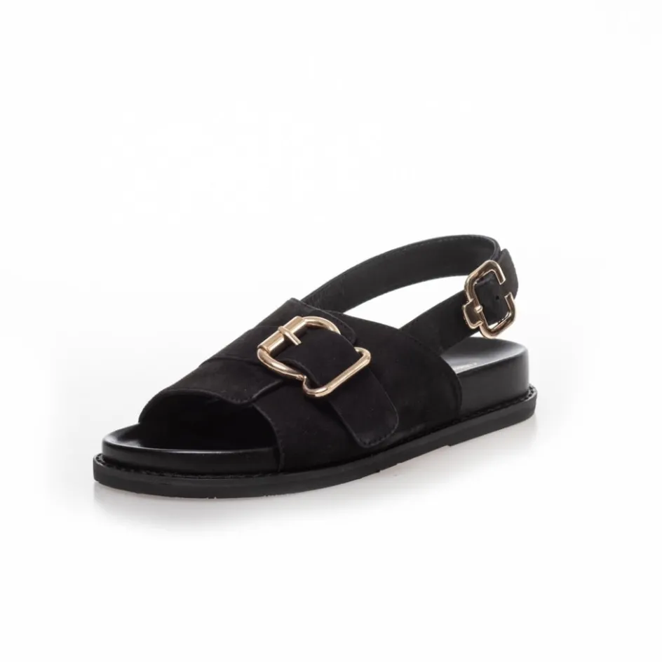 forever_you_suede__black_2.webp Copenhagen Shoes Flade Sandaler*FOREVER YOU SUEDE - BLACK Foreveryou suede sandal black