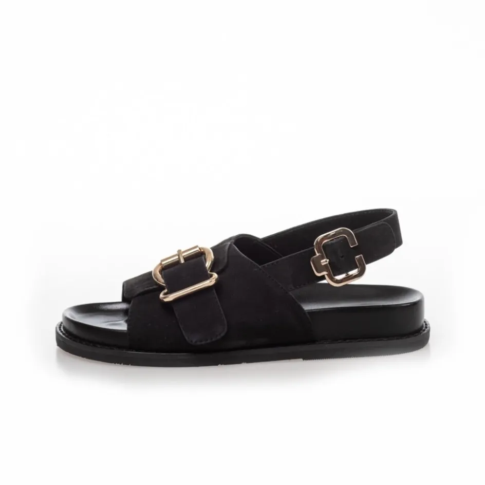 forever_you_suede__black_3.webp Copenhagen Shoes Flade Sandaler*FOREVER YOU SUEDE - BLACK Foreveryou suede sandal black