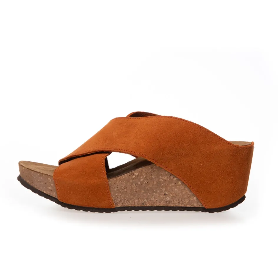 frances__suede__orange_arancio__2.webp Copenhagen Shoes Sandaler Med Kilehæle*FRANCES 23 Suede - ORANGE (ARANCIO 400) Frances23 suede slippers orange arancio 400
