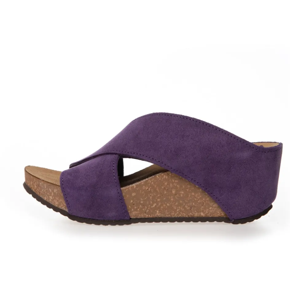 Copenhagen Shoes Sandaler Med Kilehæle*FRANCES 22 Suede - VIOLET (VIOLA U-27) Violet viola u 27