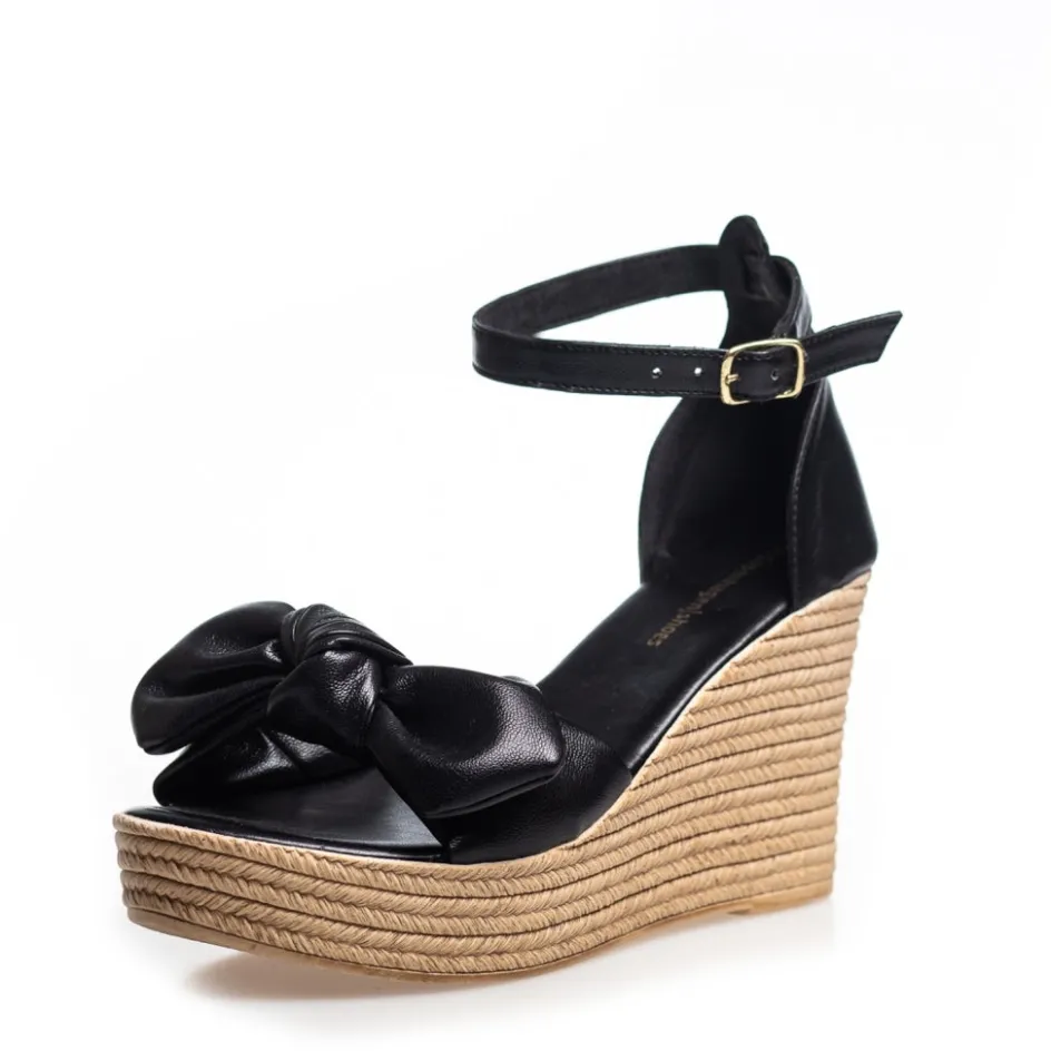Copenhagen Shoes Sandaler Med Kilehæle*GENE - BLACK Genesandal wedge black