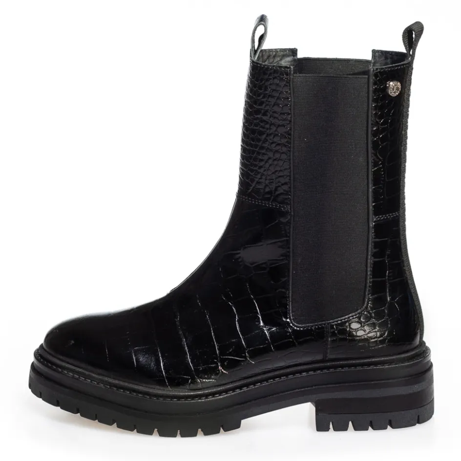 Copenhagen Shoes Chelsea Boots | Ankelstøvler*GLORIE GIRL - BLACK CROCO Gloriegirl boot black croco