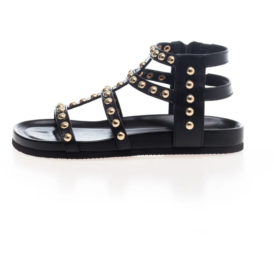 Copenhagen Shoes Flade Sandaler*GLORIE NIGHT - BLACK Glorienight sandal black