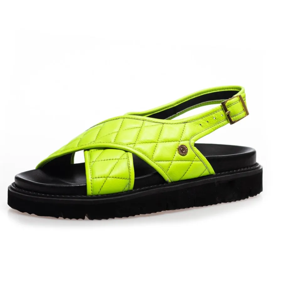 Copenhagen Shoes Flade Sandaler*GOING WILD NEON - NEON GREEN Goingwild neon sandal neon green