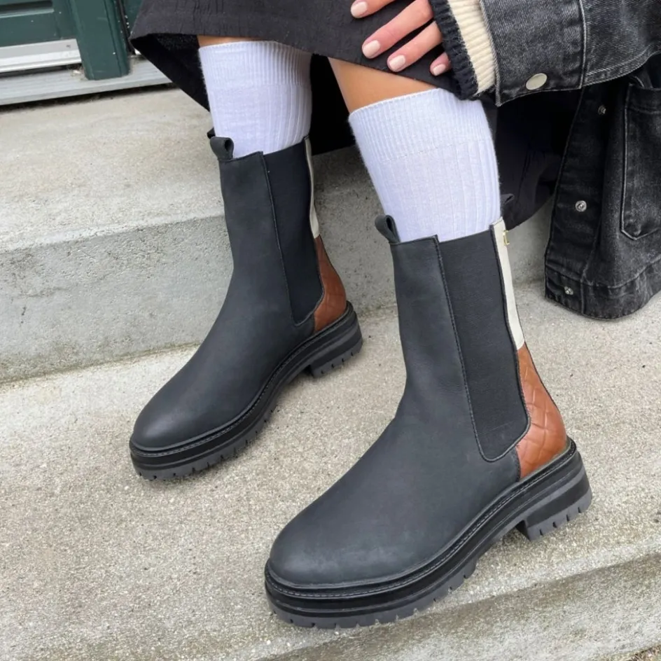 Copenhagen Shoes Ankelstøvler*IT'S A KIND OF MAGIC - BLACK/BROWN/BEIGE Itsa kind of magic boots black brown beige