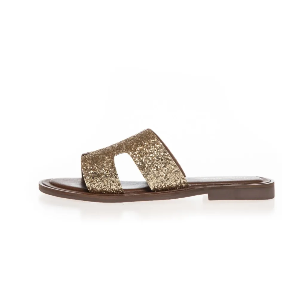Copenhagen Shoes Flade Sandaler*IVY - Gold glitter