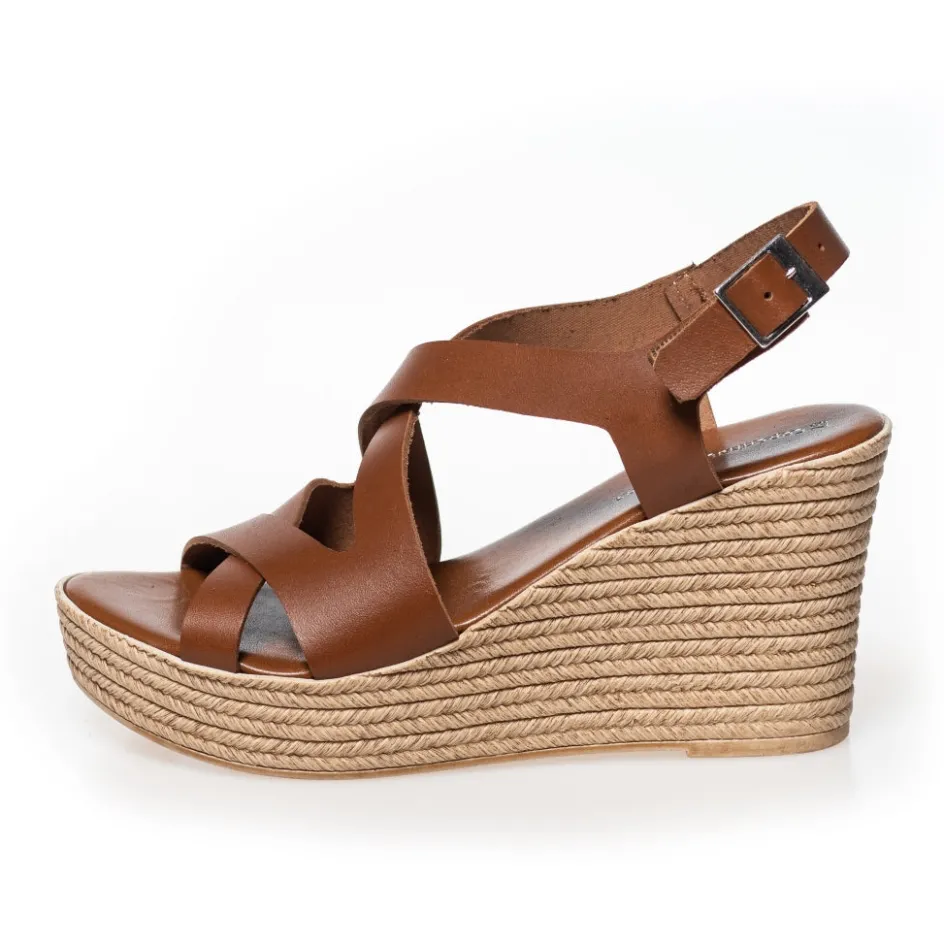 Copenhagen Shoes Sandaler Med Kilehæle*JADIE - COGNAC Jadiesandal wedge cognac