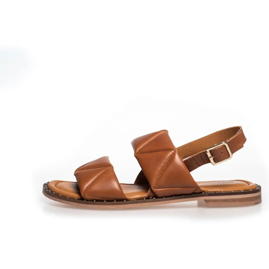 just_because__cognac_2.webp Copenhagen Shoes Flade Sandaler*JUST BECAUSE - COGNAC Justbecause sandal cognac
