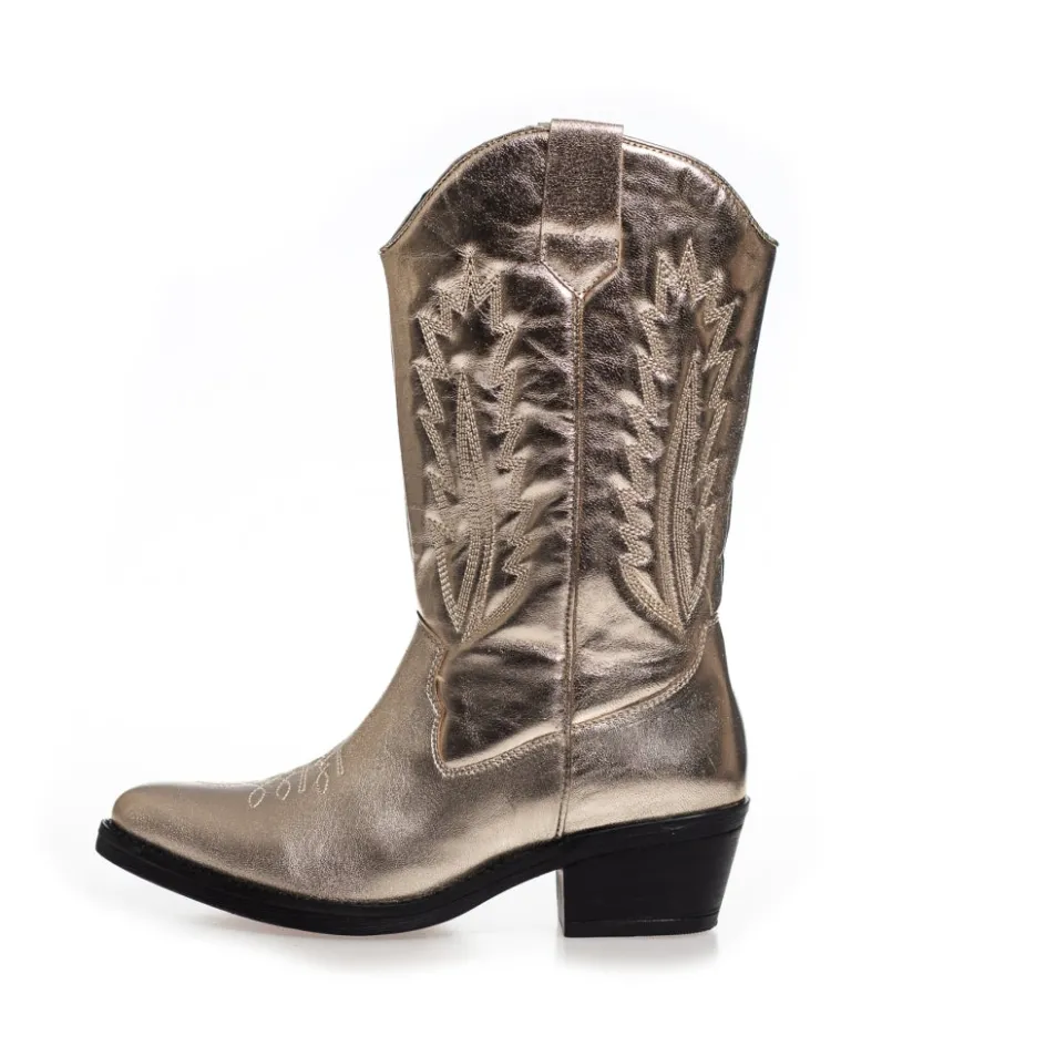 Copenhagen Shoes Lange Støvler | Støvler Med Hæl*KEEP YOUR POWER - METALLIC - Gold Metallic Keepyour power metallic boot gold metallic