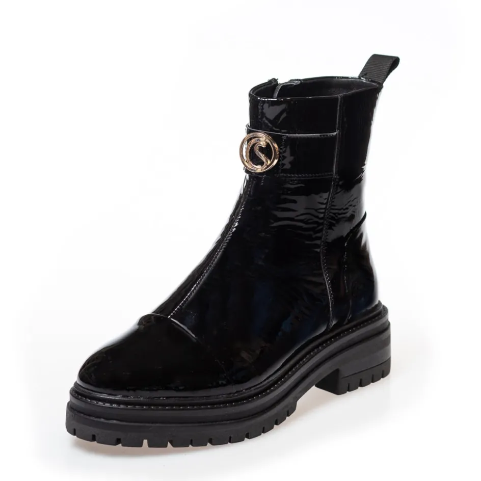 lady_boss_patent__black_patent_2.webp Copenhagen Shoes Ankelstøvler*LADY BOSS PATENT - Black Patent Ladyboss patent boot black patent