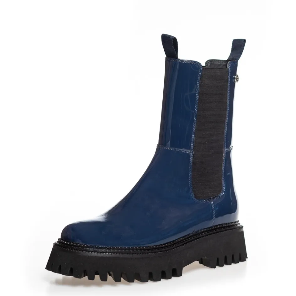 Copenhagen Shoes Ankelstøvler*LEMON PATENT - DARK BLUE PATENT Lemonpatent boot dark blue patent