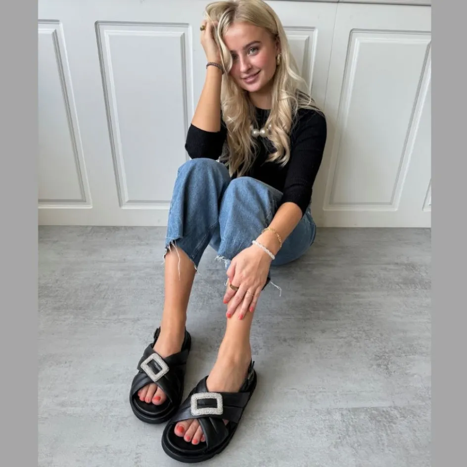 Copenhagen Shoes Flade Sandaler*LIKE A MELODY - Black Likea melody sandal black