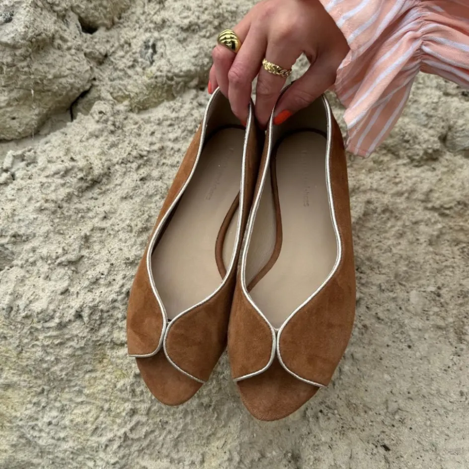 Copenhagen Shoes Ballerinasko*LIKE A MELODY - SUEDE - Cognac