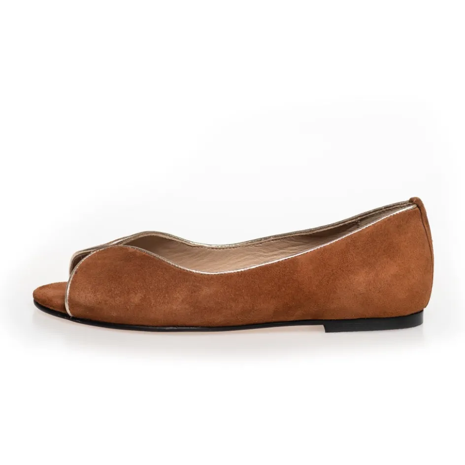 Copenhagen Shoes Ballerinasko*LIKE A MELODY - SUEDE - Cognac