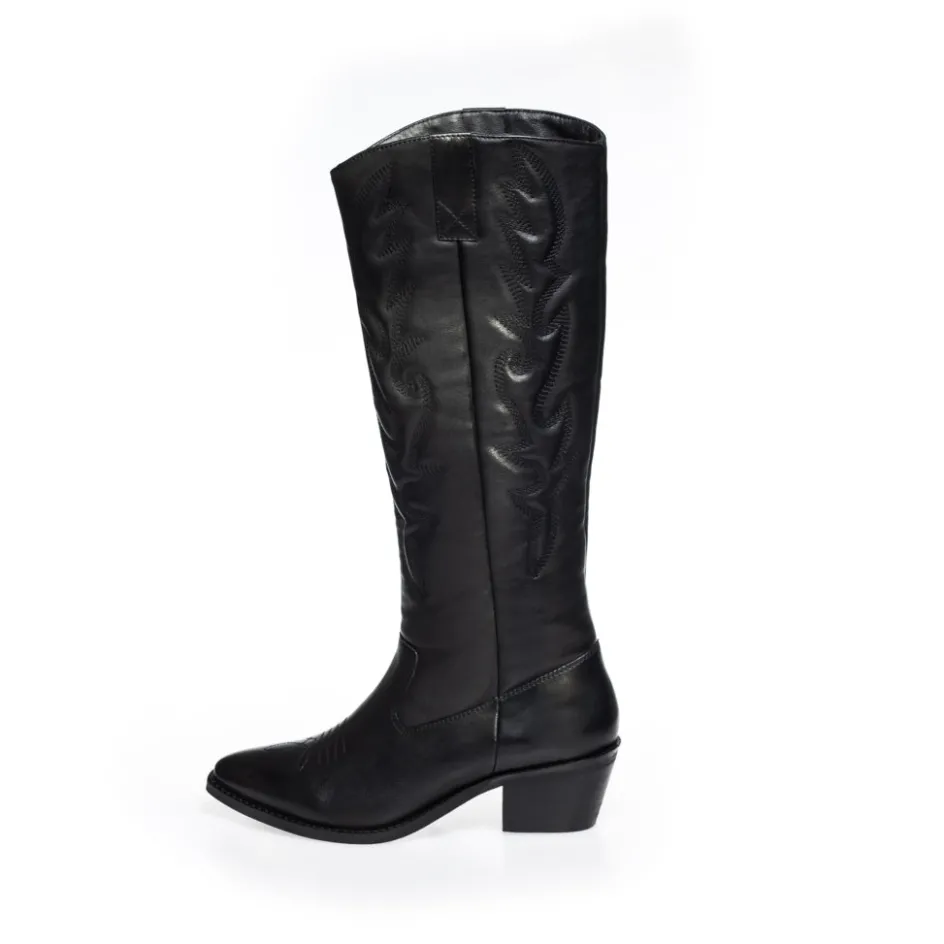 make_a_wish__black_5.webp Copenhagen Shoes Støvler Med Hæl | Lange Støvler*MAKE A WISH - BLACK Makea wish boot black