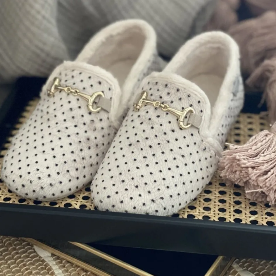 Copenhagen Shoes Hjemmesko*MELANIA DOTS - OFF WHITE Melaniadots homeslipper off white