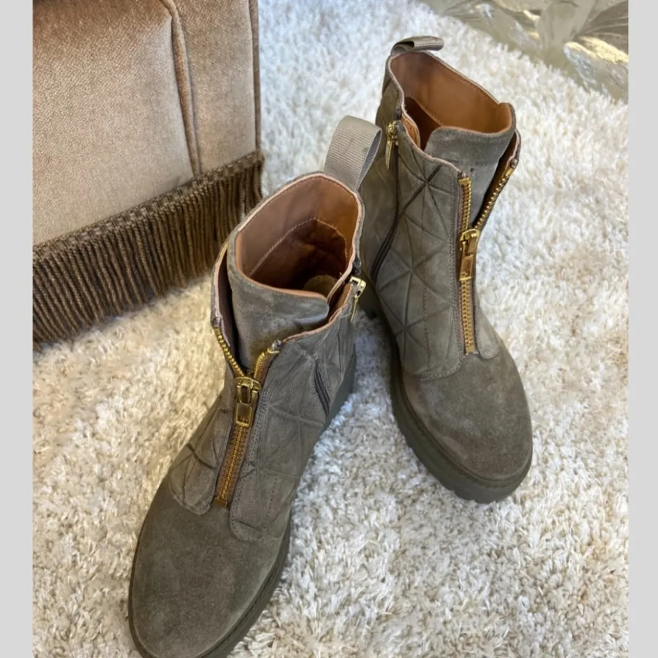 Copenhagen Shoes Ankelstøvler*MOONLIGHT SUEDE - DK TAUPE (ARMY) Moonlightsuede boot dk taupe army