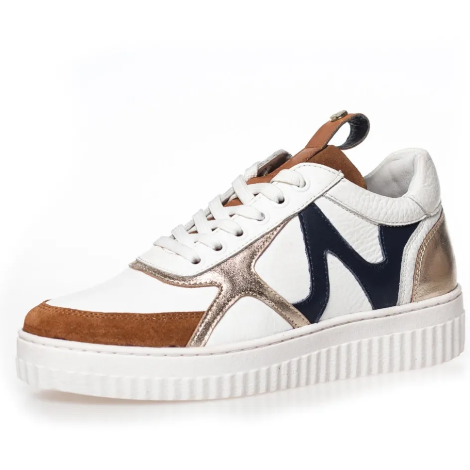 Copenhagen Shoes Sneakers*MY BESTIE - WHITE/COGNAC/NAVY White cognac navy