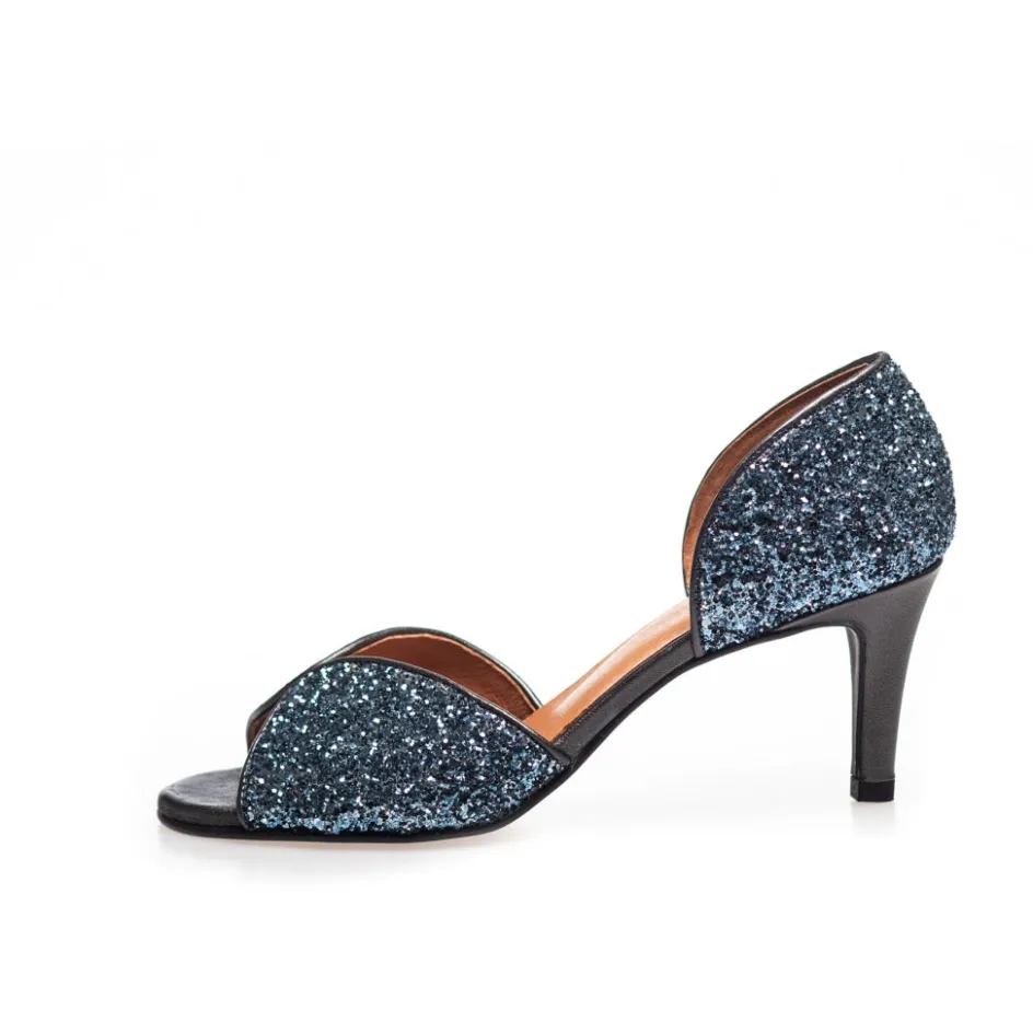 Copenhagen Shoes Sandaler Med Hæl | Stiletter*MY DIAMONDS - BLUE - BLUE GLITTER Mydiamonds blue heels blue glitter