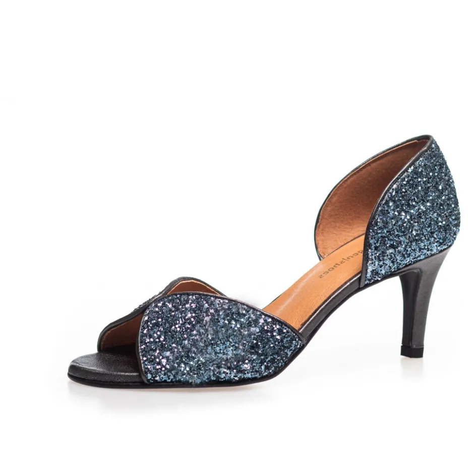 Copenhagen Shoes Sandaler Med Hæl | Stiletter*MY DIAMONDS - BLUE - BLUE GLITTER Mydiamonds blue heels blue glitter