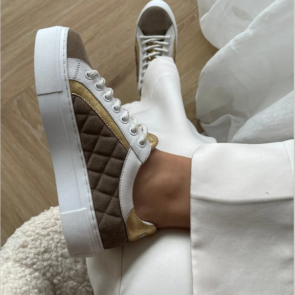 Copenhagen Shoes Sneakers*MY SNEAKS - TAUPE/GOLD Taupe gold