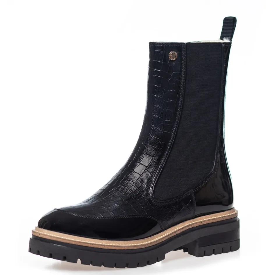 Copenhagen Shoes Ankelstøvler | Chelsea Boots*NEW FALL 23 - BLACK PATENT Newfall 23 croco boot black patent