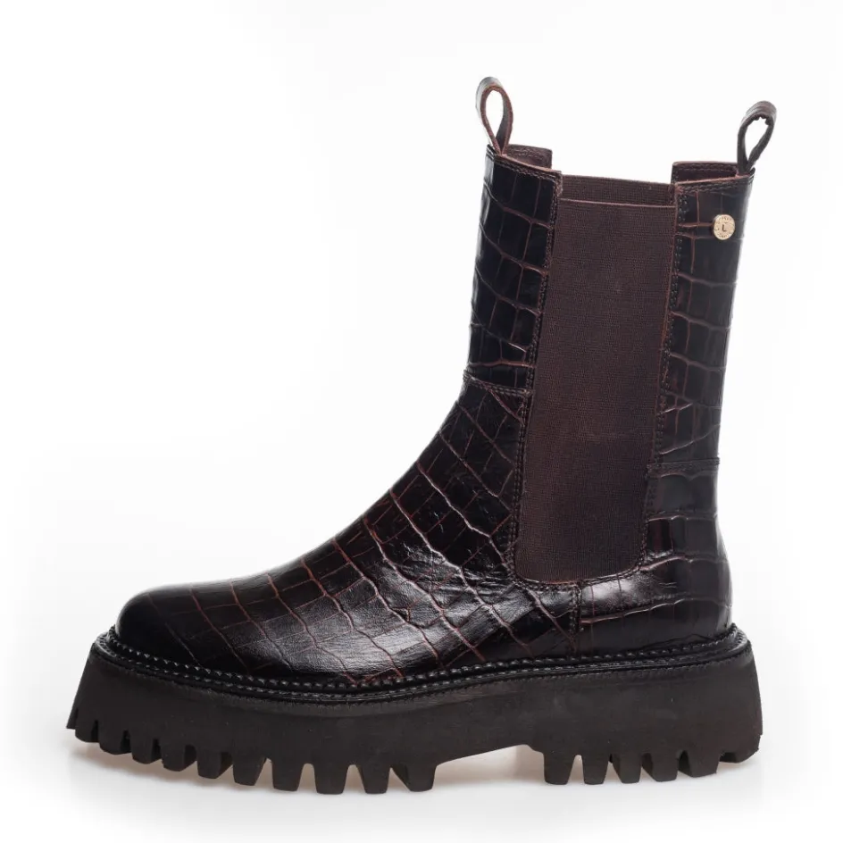 Copenhagen Shoes Chelsea Boots | Ankelstøvler*NEW LEMON CRC. - BORDEAUX Newlemon croco boot bordeaux