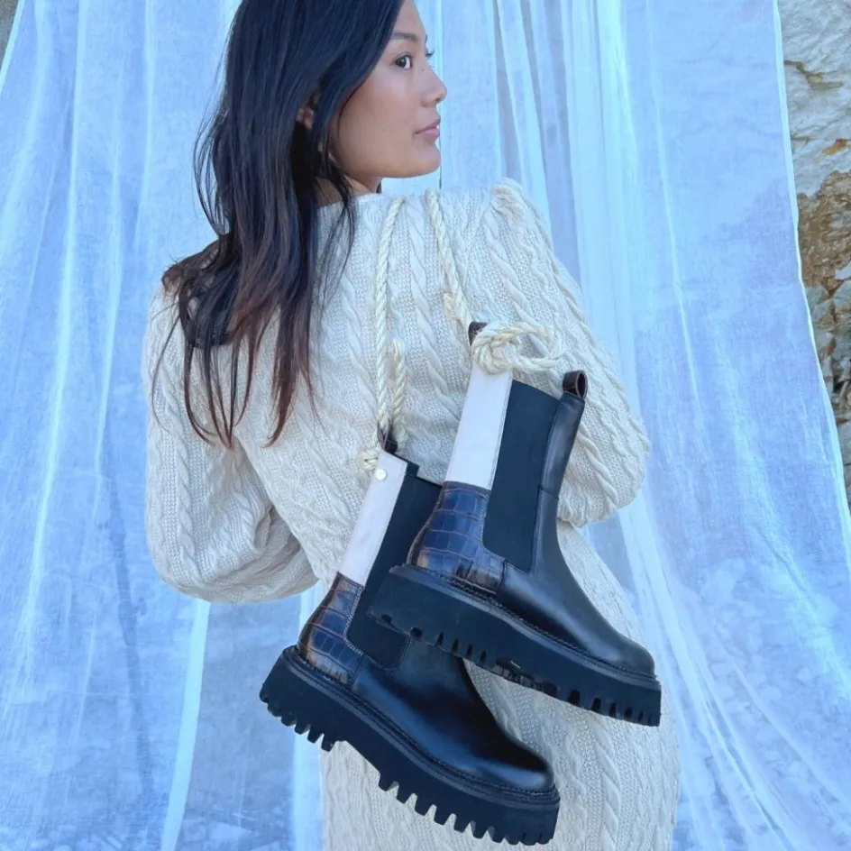 Copenhagen Shoes Chelsea Boots | Ankelstøvler*NEW LEMON MULTI - BLACK BORDO Newlemon multi boot black bordo