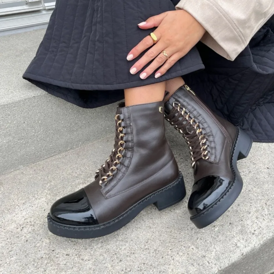 Copenhagen Shoes Ankelstøvler*NEW ROCK MULTI - BROWN/BLACK Newrock multi stoevler brown black