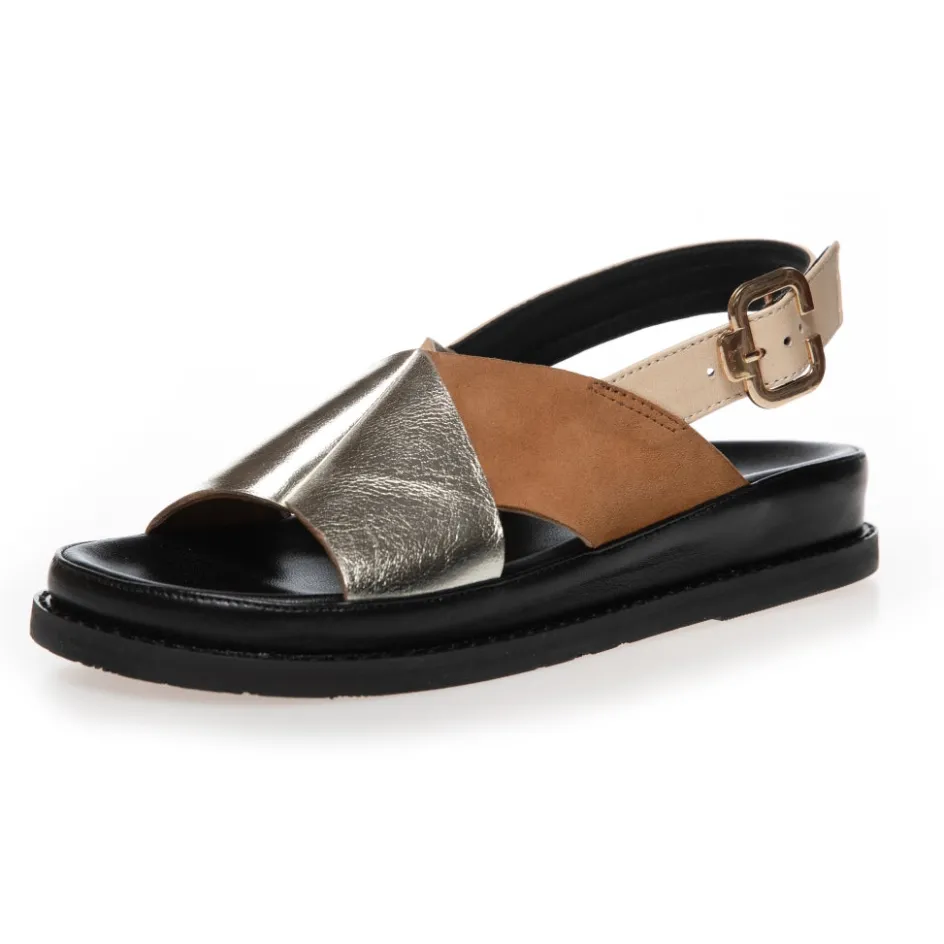 new_stronger_multi___goldsafari_2.webp Copenhagen Shoes Flade Sandaler*NEW STRONGER MULTI 23 - GOLD/SAFARI Gold safari