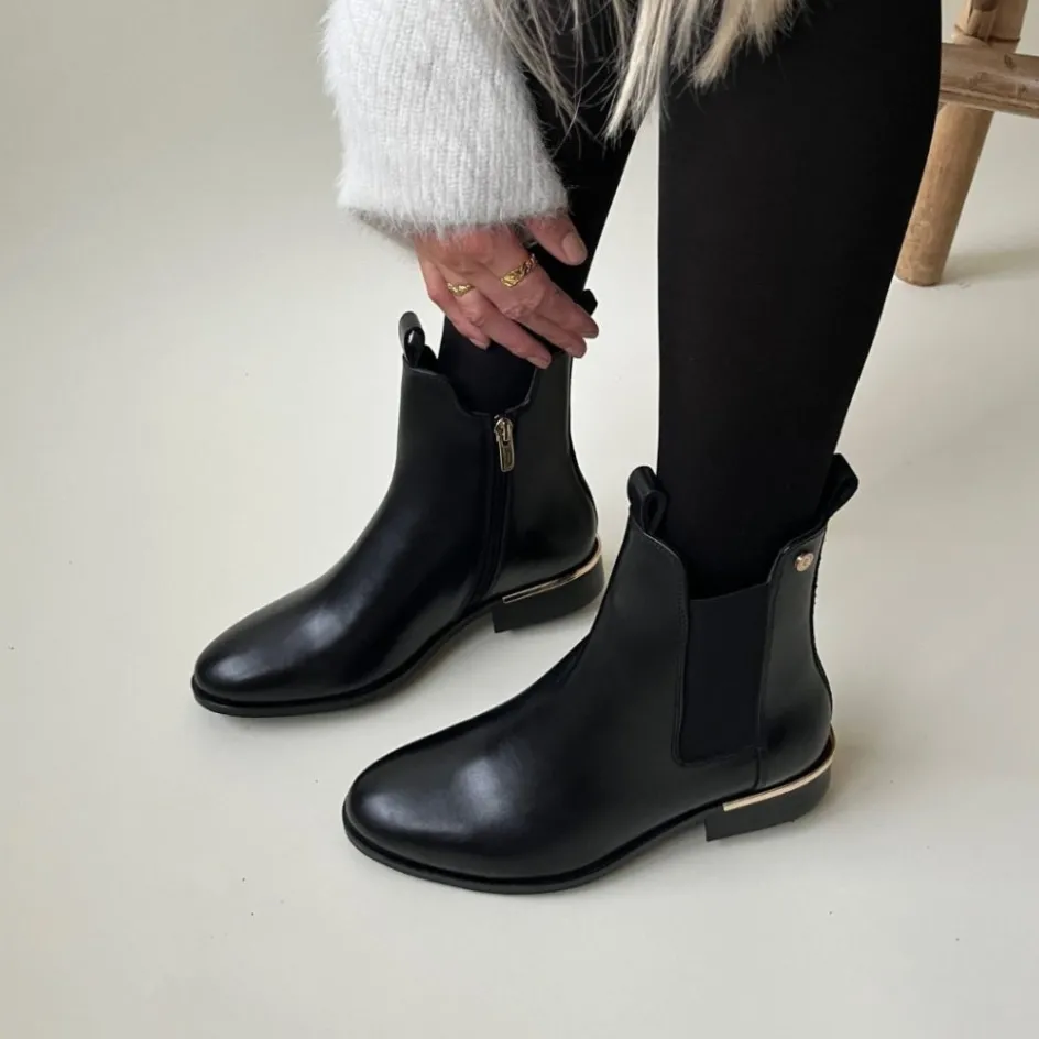 Copenhagen Shoes Ankelstøvler*OLLIE CHELSEA - Black (without Gold) Olliechelsea boot black without gold