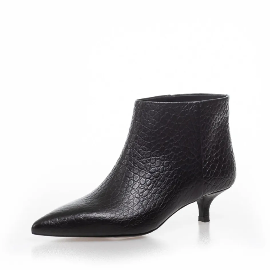 Copenhagen Shoes Støvler Med Hæl | Ankelstøvler*PARI' CRC. - Black Croco Paricrocco boot black croco